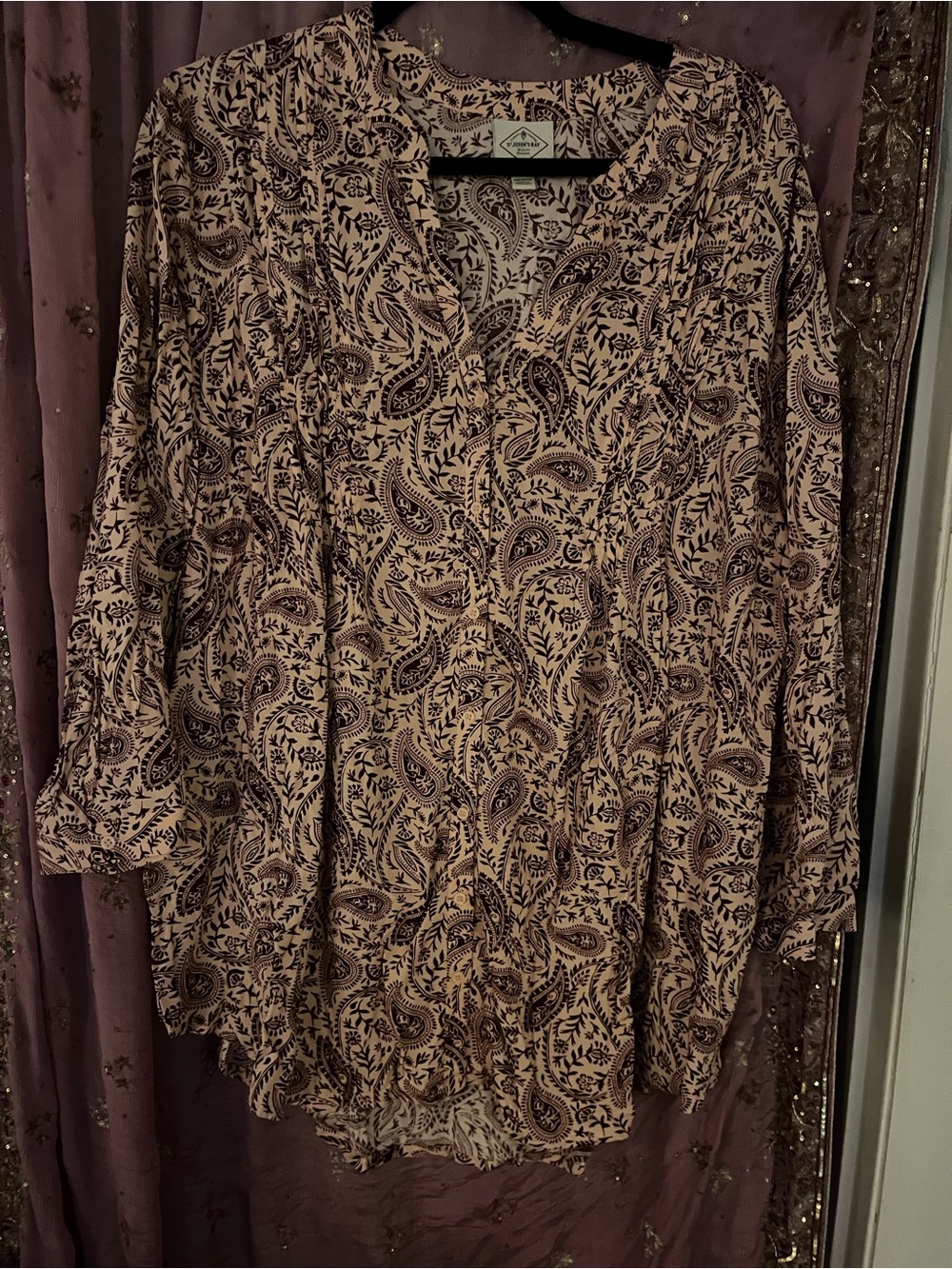 St. John's Bay Pink Paisley Tunic Top